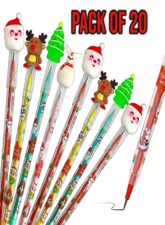 AMYCAUR Christmas Stackable Push Pencils With Santa Claus - Gift for Kids, Return Gift (20pcs) - Image 5